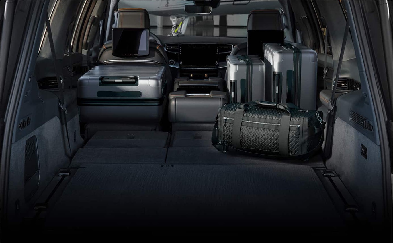 Premium SUV cabin prepared for passengers and luggage
